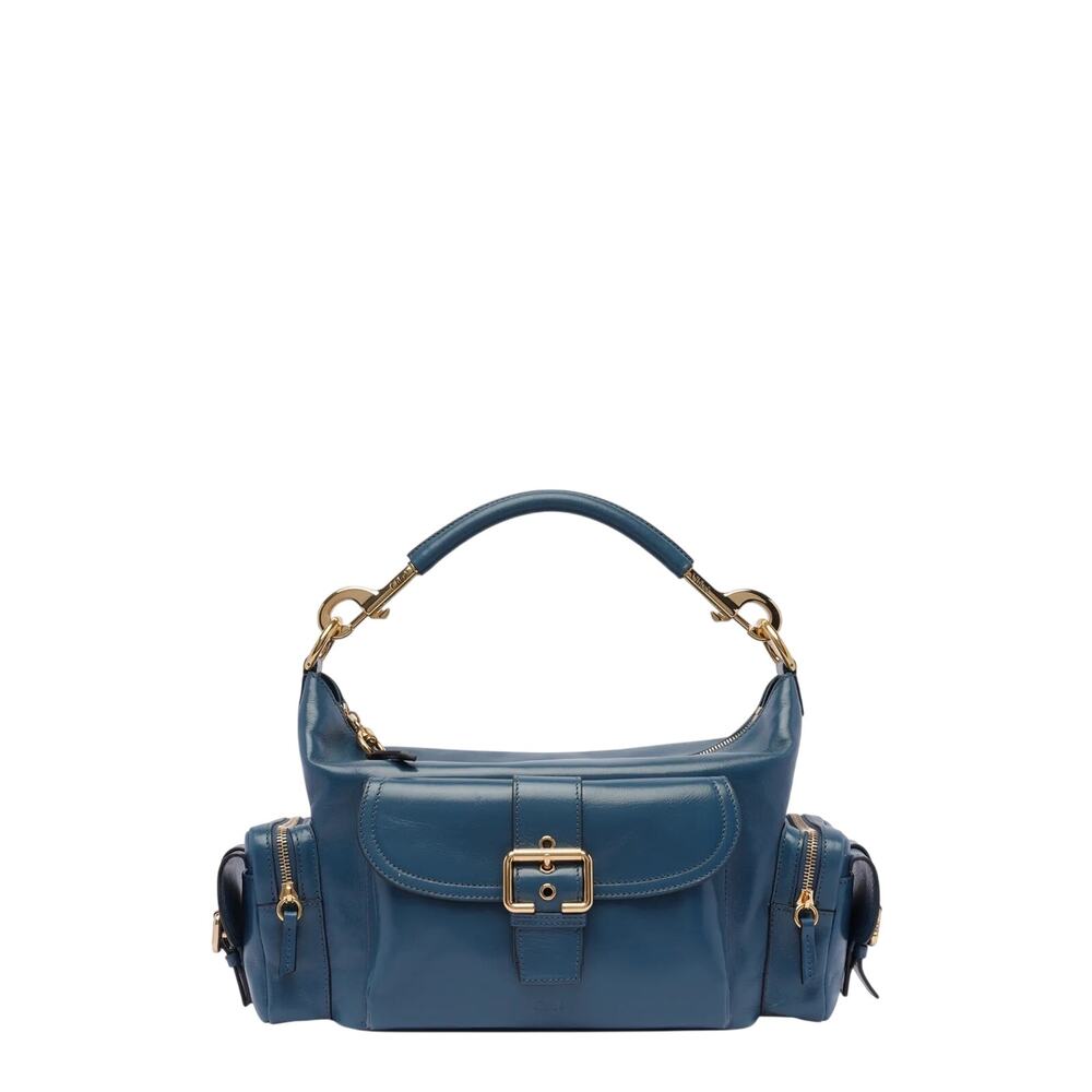 Chloe NWT Shiny Leather Medium Camera Bag in Tapestry Blue